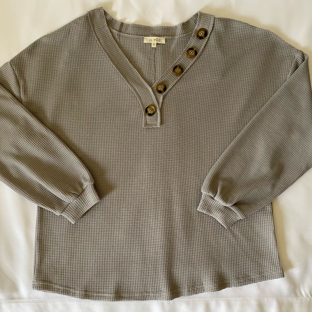 Oversize Waffle Knit Shirt